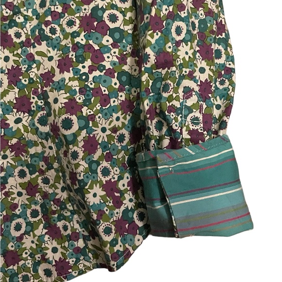 Jamaica Bay Blue, Green, Purple, Discover Paradise floral print blouse. Size M - Picture 4 of 5
